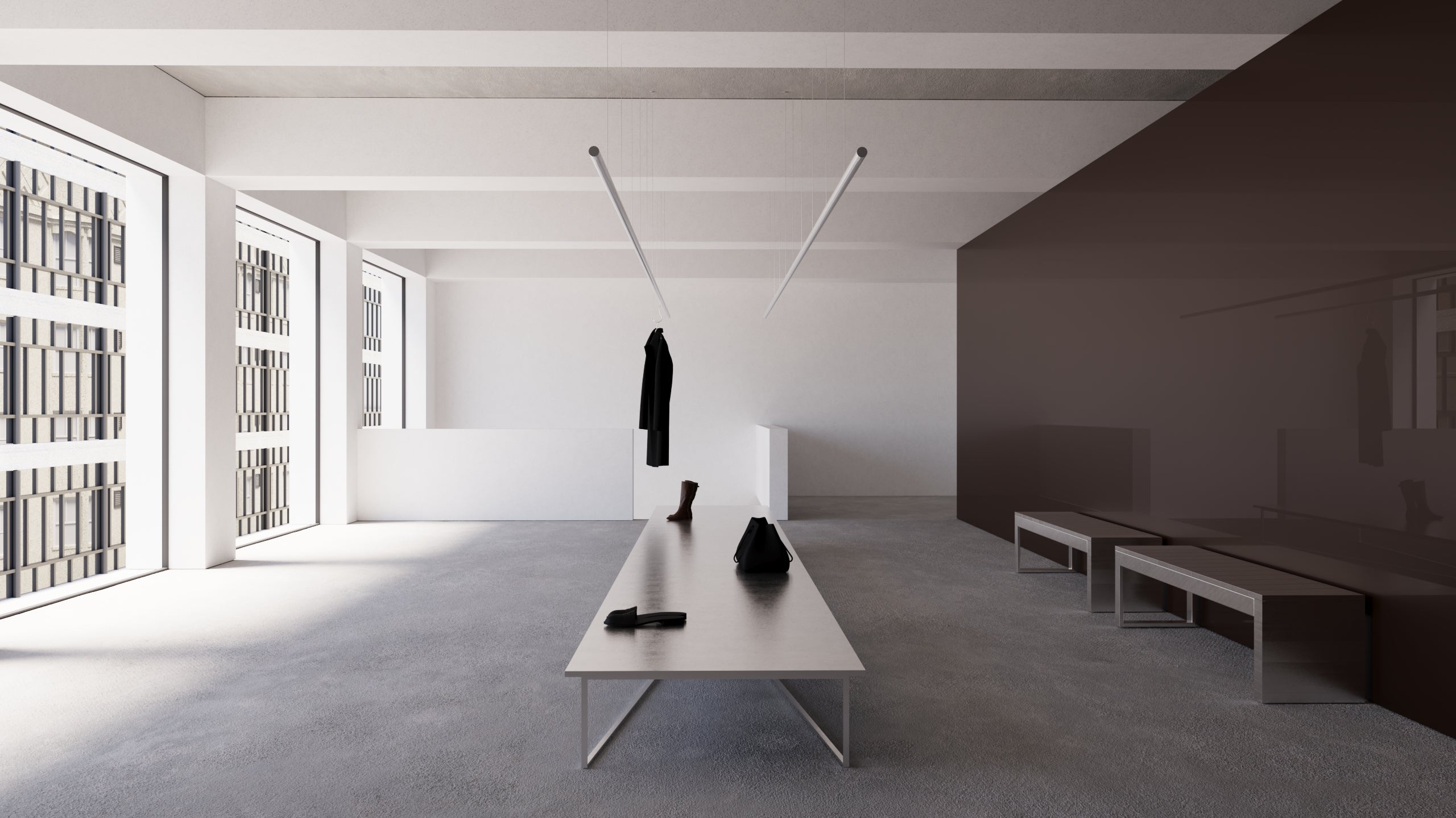 Concept Retail Space Study: Light, Scale, and Material
